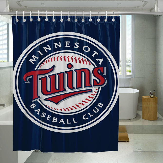Rideau de douche Twins du Minnesota, équipe de baseball bleue, 180x180cm