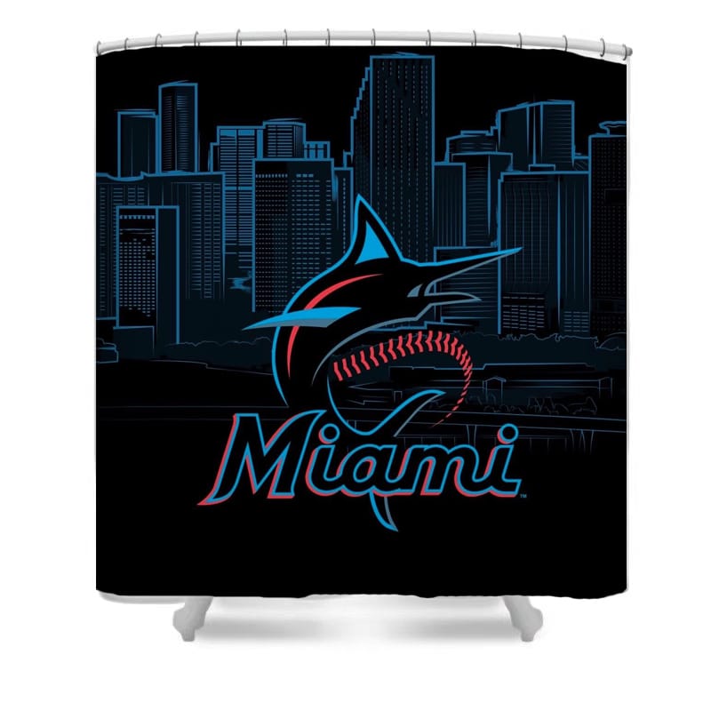 Rideau de douche Miami Marlins, équipe de baseball, sport, 180x180cm