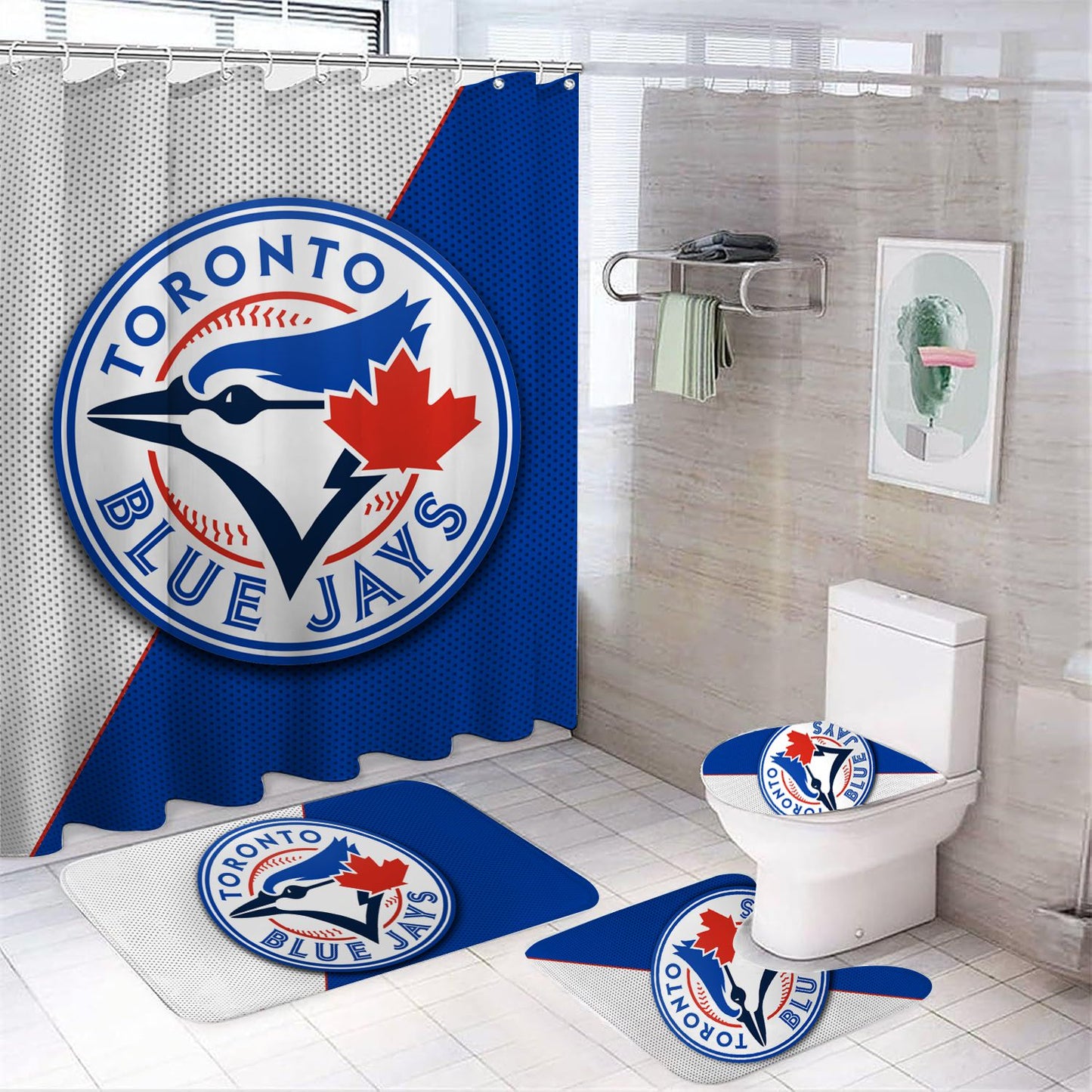 Rideau de douche Toronto Blue Jays, équipe de baseball, sport, 180x180cm