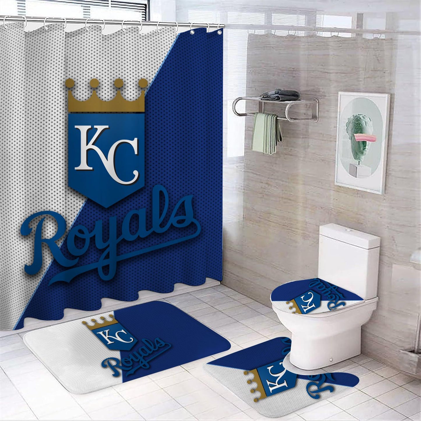 Duschvorhang Kansas City Royals, Baseballteam, Sport, 180x180cm
