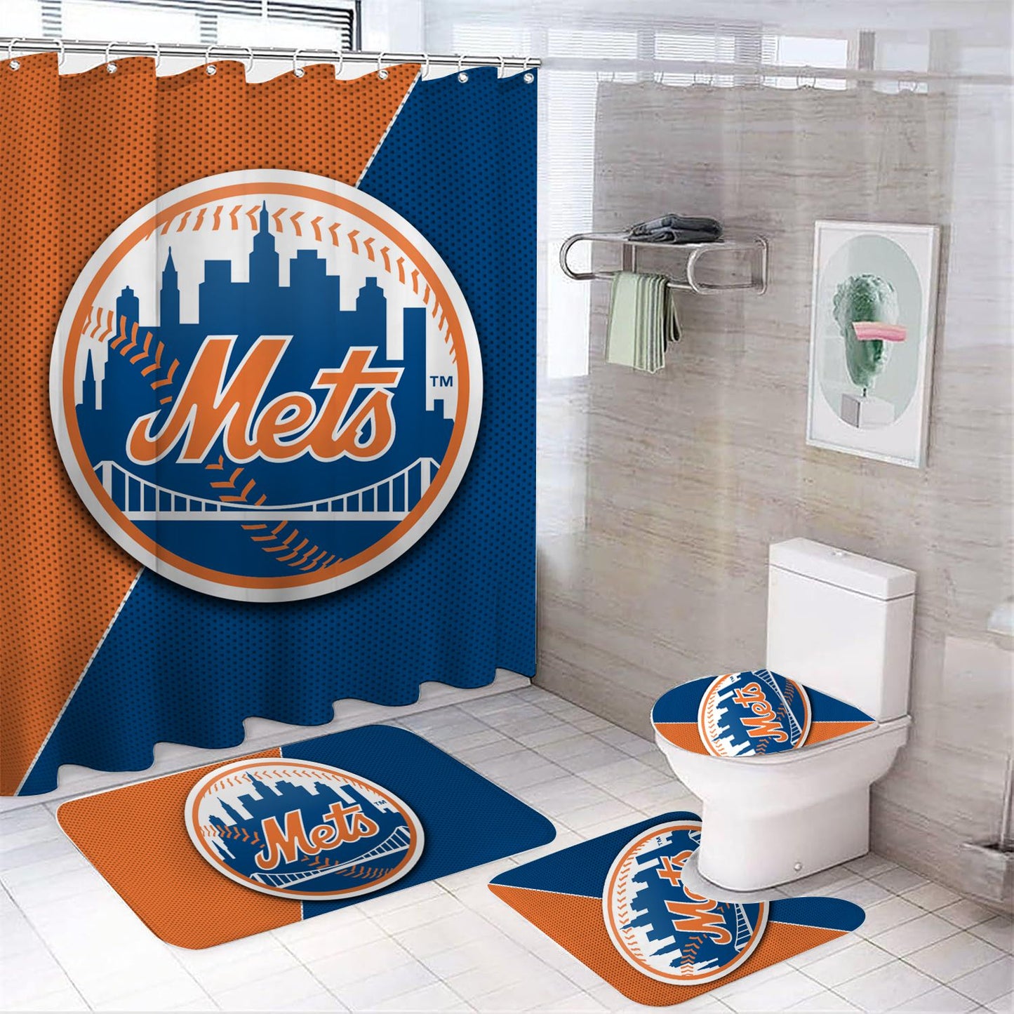Baseball New York Yellow Shower Curtain