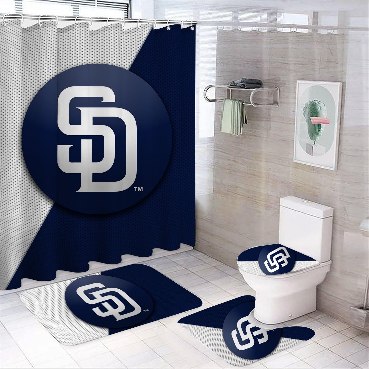 Baseball Team Sport San Diego Shower Curtain