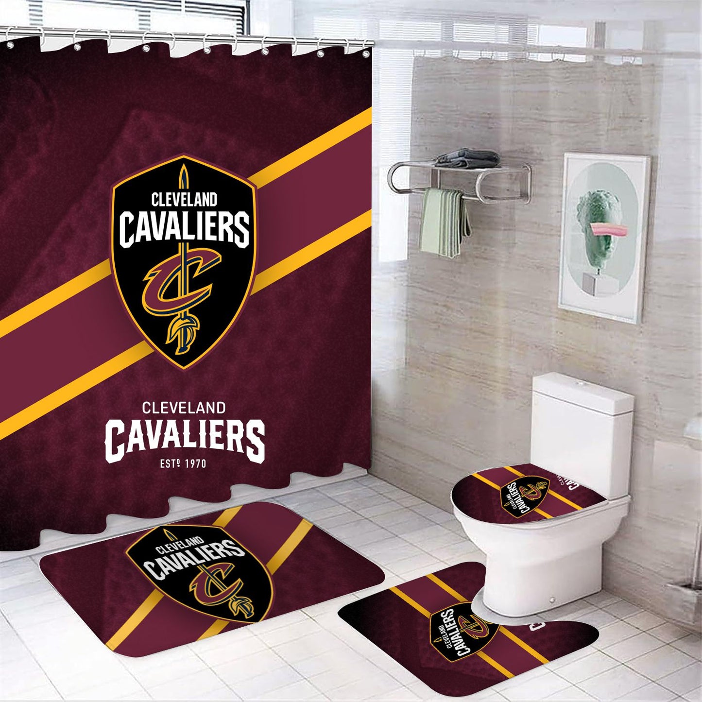 Basketball Sport Cleveland Shower Curtain