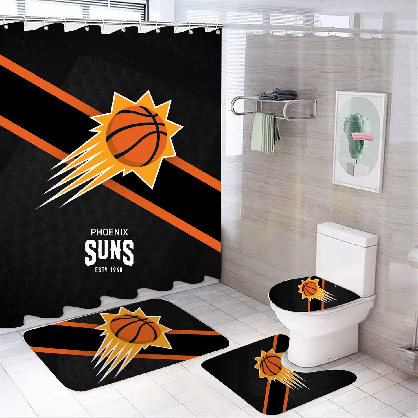 Basketball Sport Suns Shower Curtain