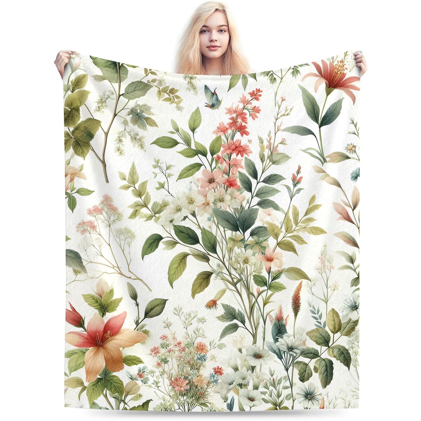 Botanical Wildflower Throw Blanket
