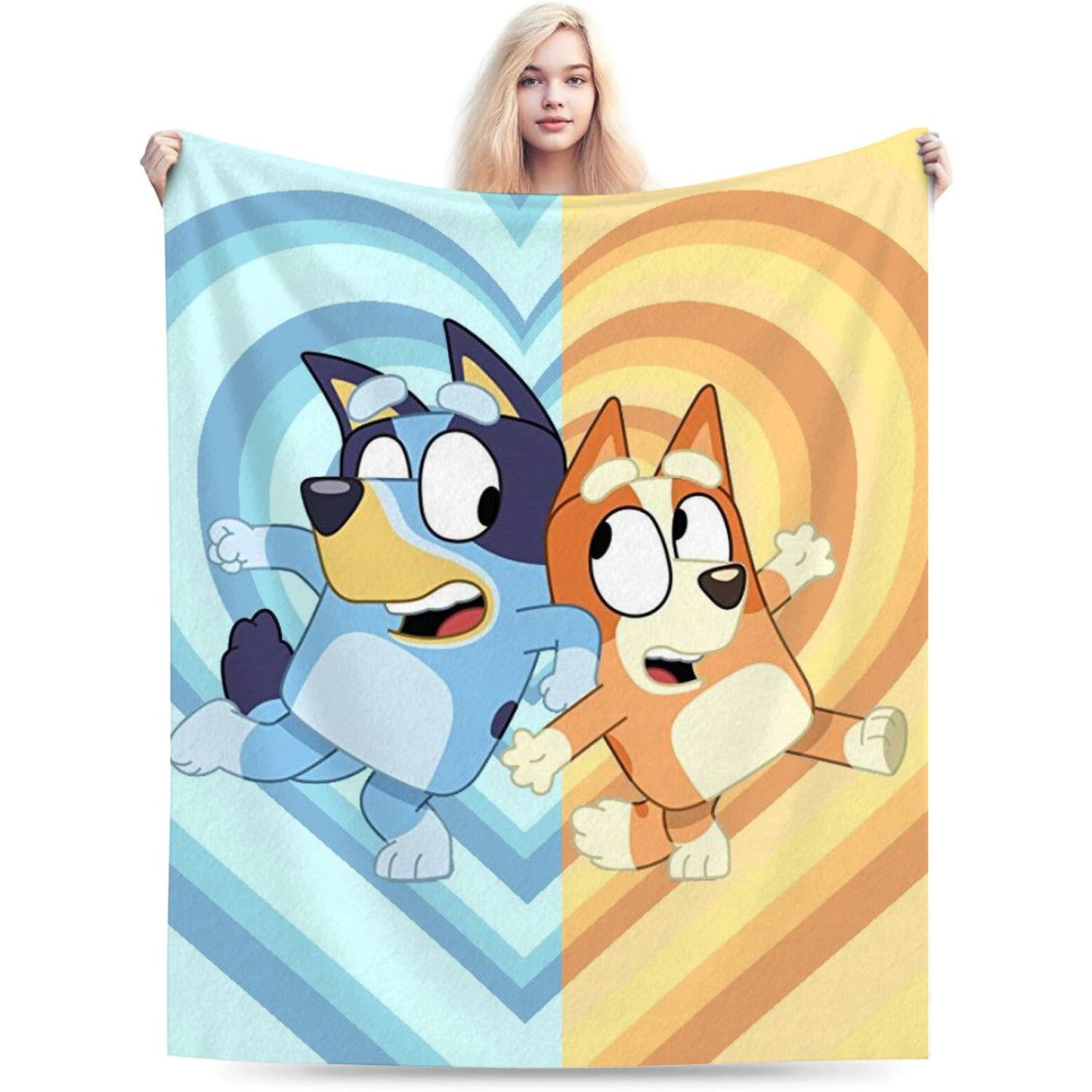 Cartoon Blue Puppey Throw Blanket