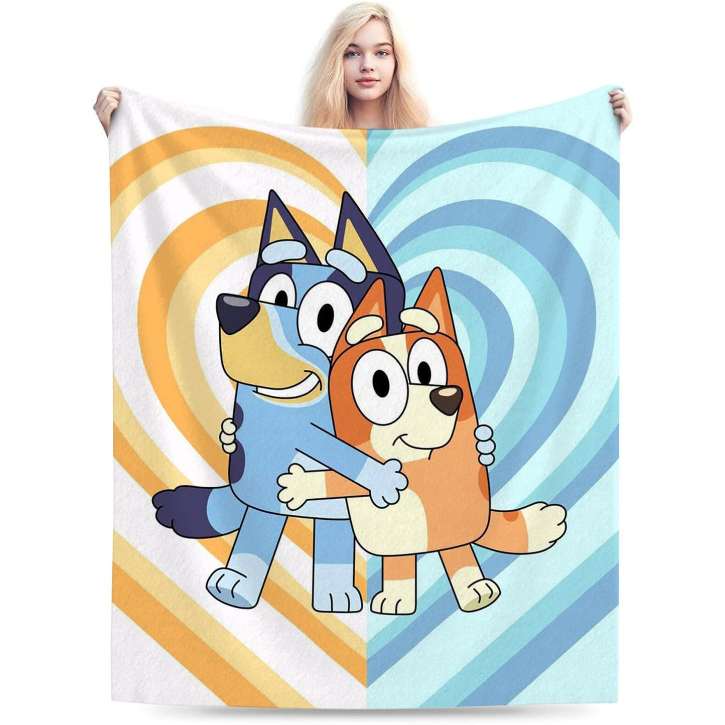 Cartoon Blue Puppey Throw Blanket