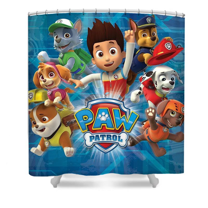 Rideau de douche Paw Patrol, chiots courageux de dessin animé, 180x180cm