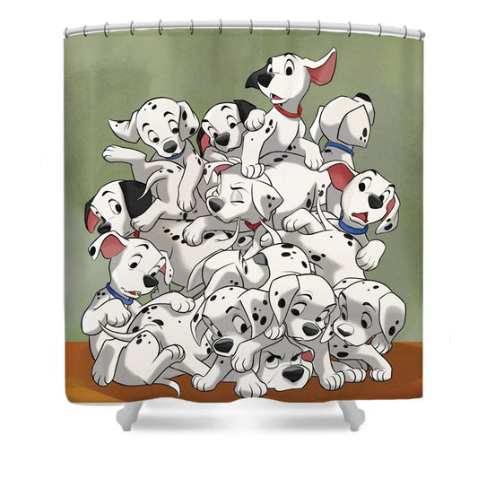 Cartoon Dalmatians Dog Shower Curtain