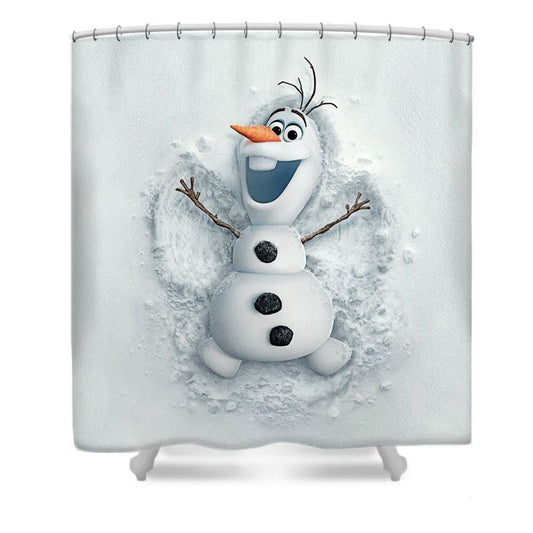 Cartoon Fictional Snowman Shower Curtain