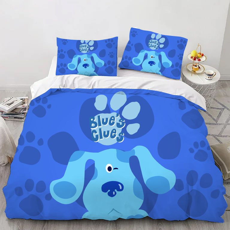 Cartoon Magenta and Blue Bedding Set