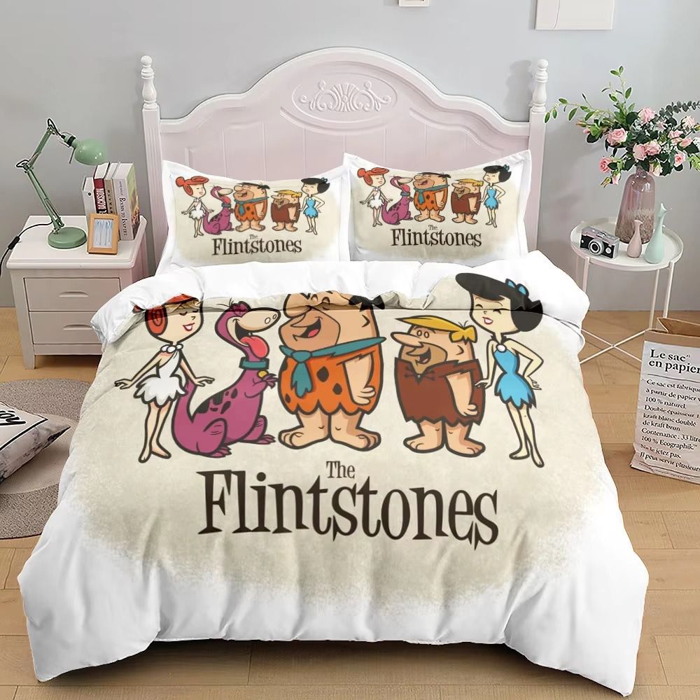 Cartoon Modern Stone Age Family Bedding Set