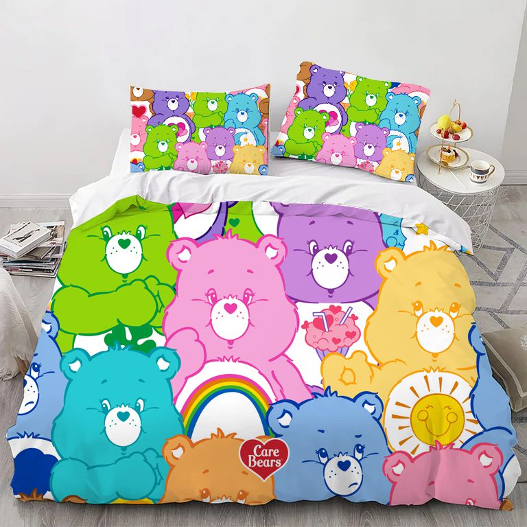 Cartoon Rainbow Bears Bedding Set