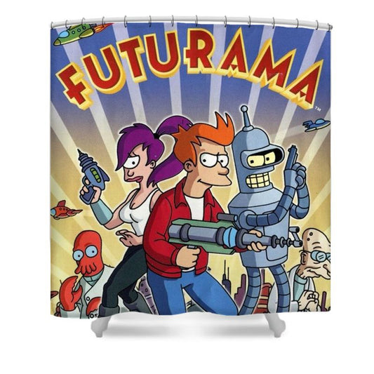 Cartoon Science Fiction Shower Curtain