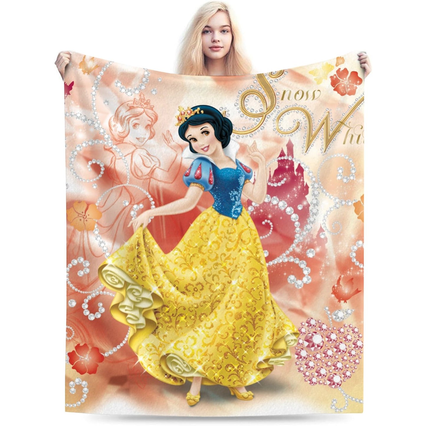 Cartoon Snow Girl Throw Blanket