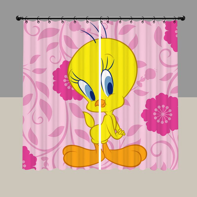 Cartoon Yellow Bird Blackout Curtain
