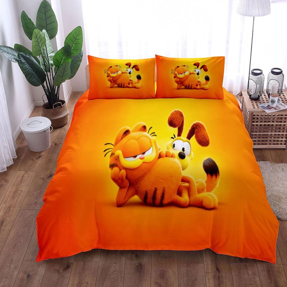 Cartoon Yellow Cat Bedding Set