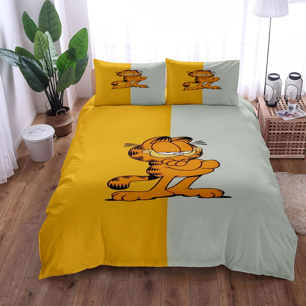 Cartoon Yellow Cat Bedding Set