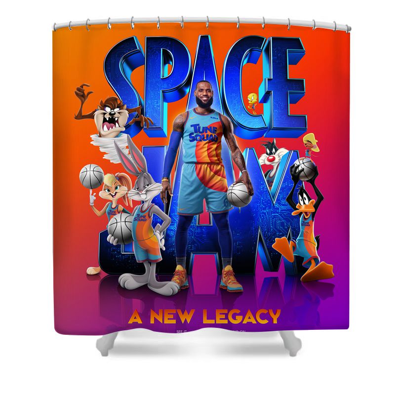 Cartoon Basketball Film Shower Curtain