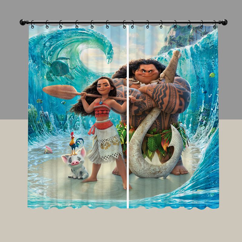Cartoon Maui Movie Blackout Curtain