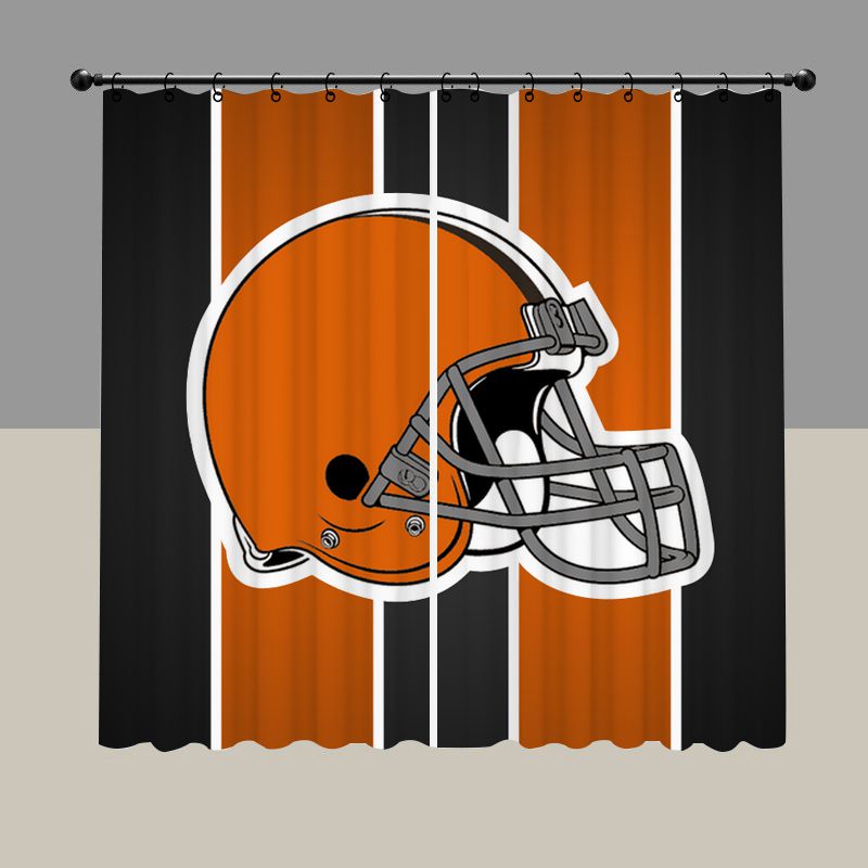 Cleveland Browns Window Curtain, 100% Blackout, NFL Team, Football Sport Thermal Insulated Drapes – HeartCasa
