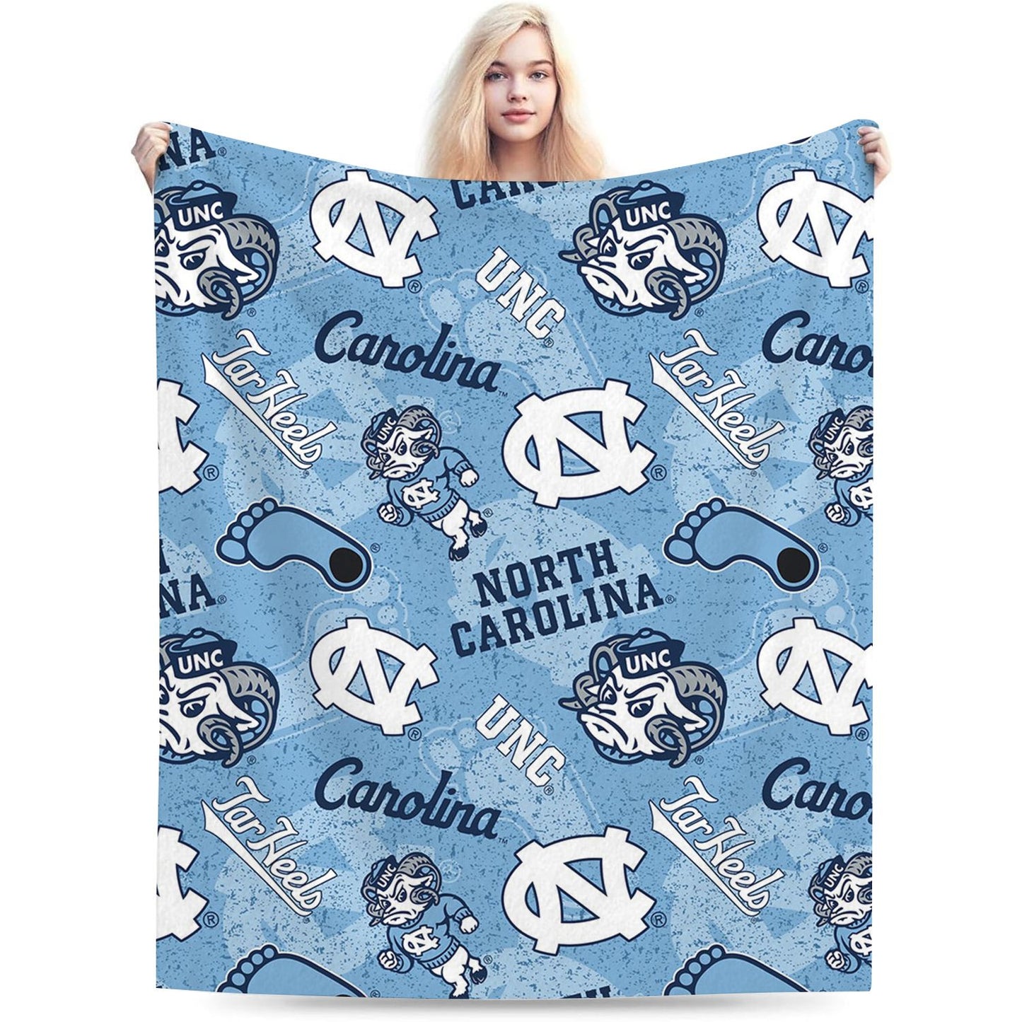 College North Carolina Sport Throw Blanket