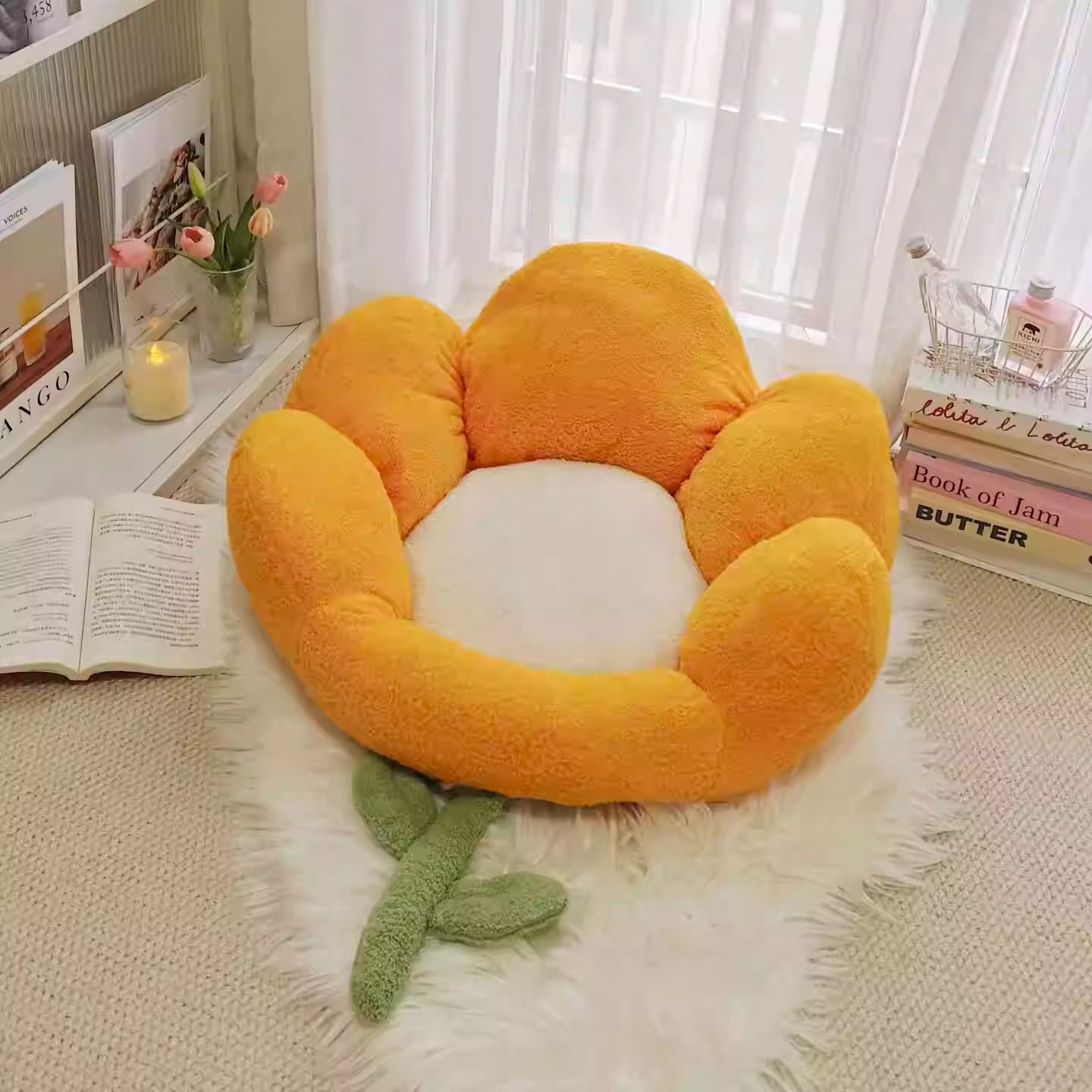 Daisy Floral Stuffed Floor Plush Chair