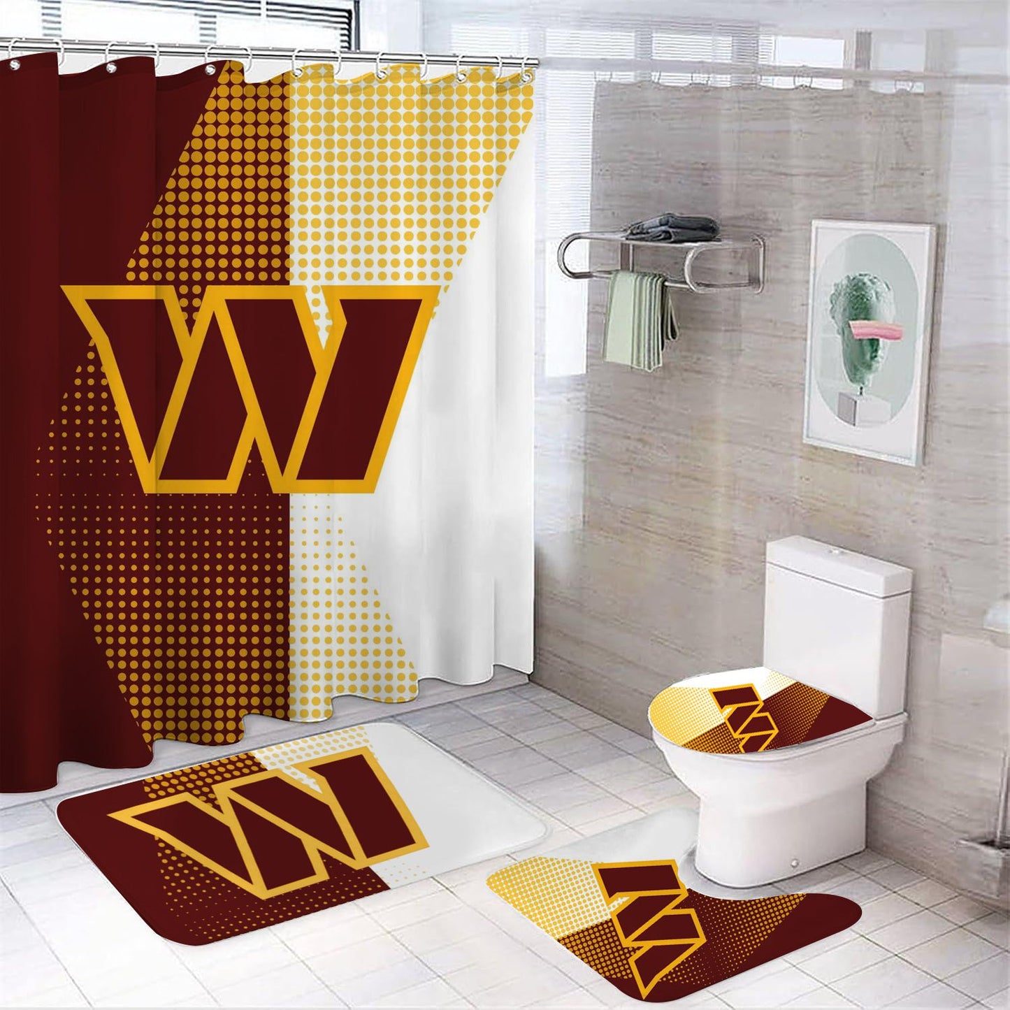 Rideau de douche Washington Commanders, NFL Football Team Sport, 180x180cm