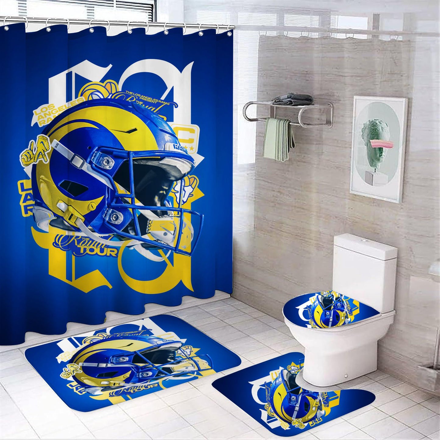 Los Angeles Rams Duschvorhang NFL Football Sport Flagge Badezimmer-Dekor-Accessoires-Idee