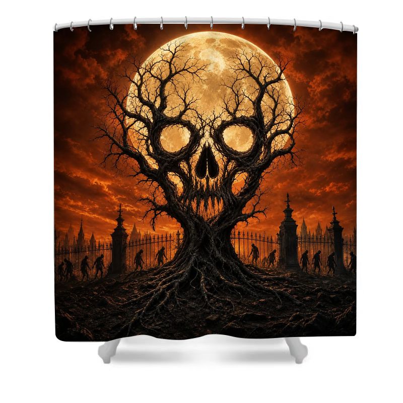 Gothic Halloween Fantacy Shower Curtain Set
