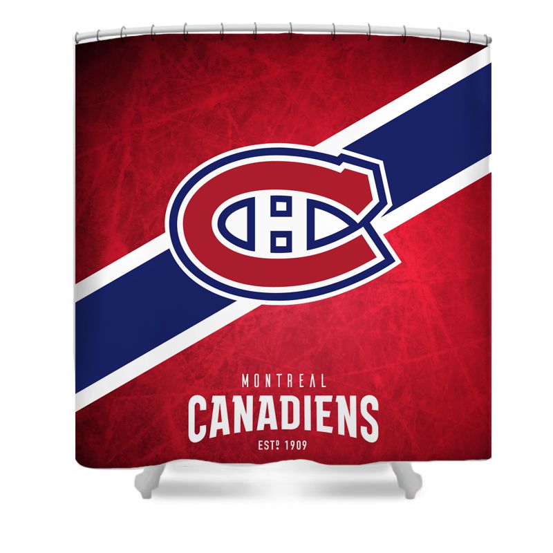 Rideau de douche Canadiens de hockey sur glace