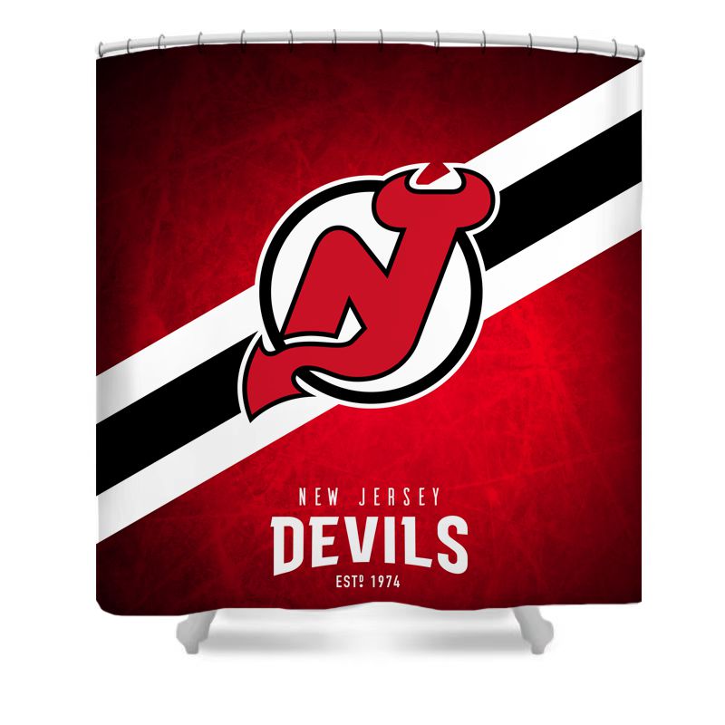 Ice Hockey New Jersey Shower Curtain