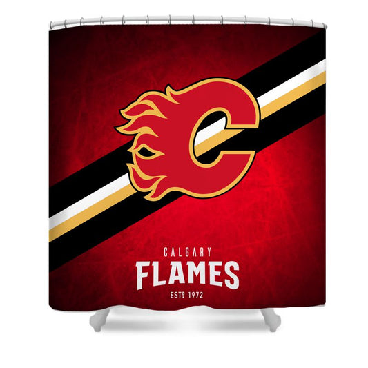 Ice Hockey Calgary Shower Curtain
