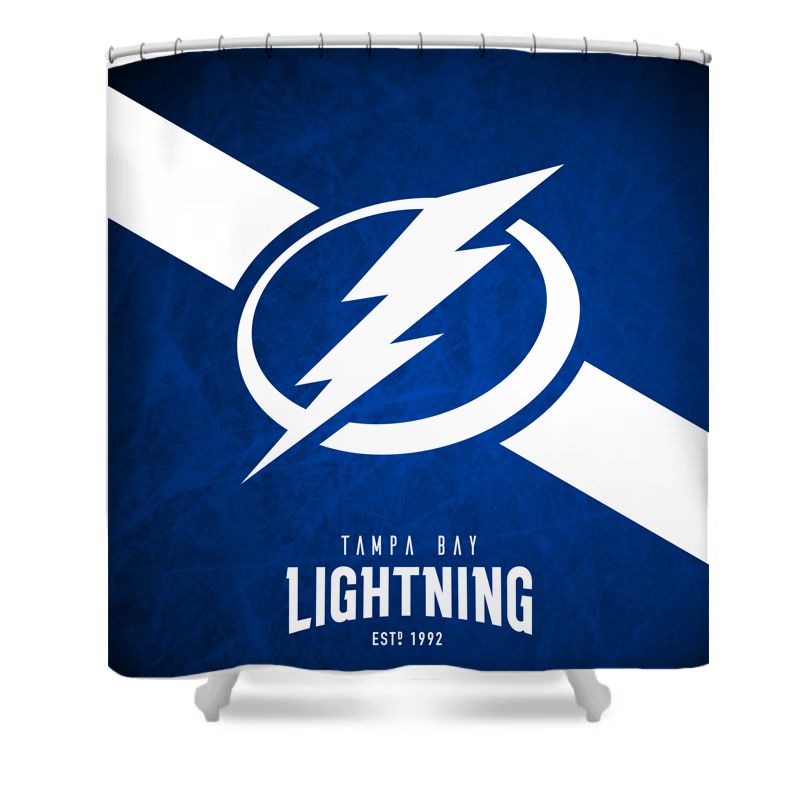 Ice Hockey Lightning Shower Curtain