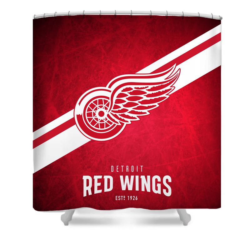 Rideau de douche Ailes rouges de hockey sur glace