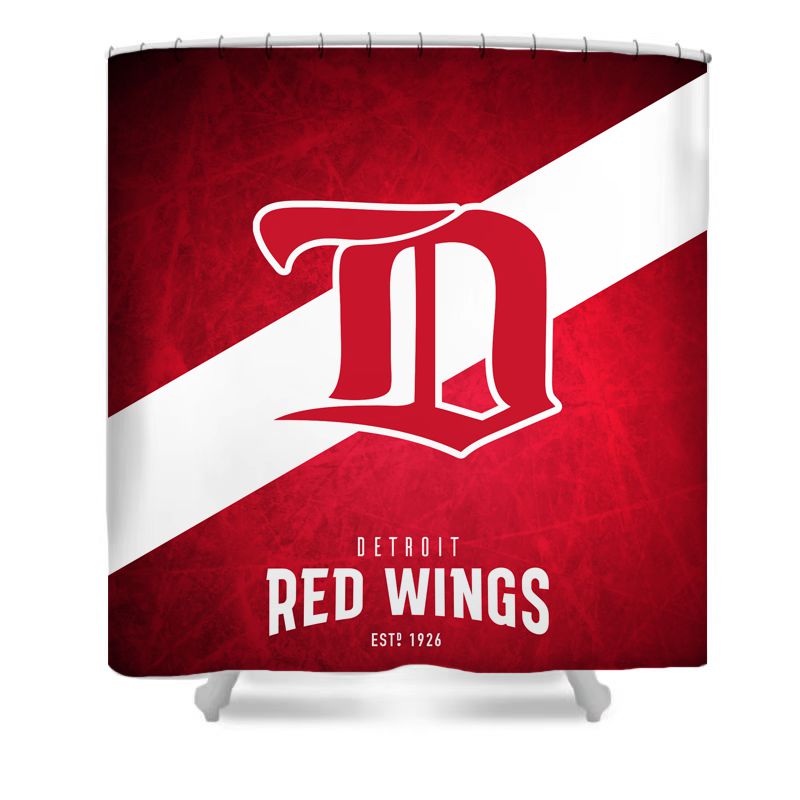 Rideau de douche Ailes rouges de hockey sur glace