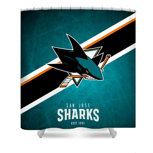 Duschvorhang San Jose Sharks, Eishockey, Sportmannschaft, 180x180cm 