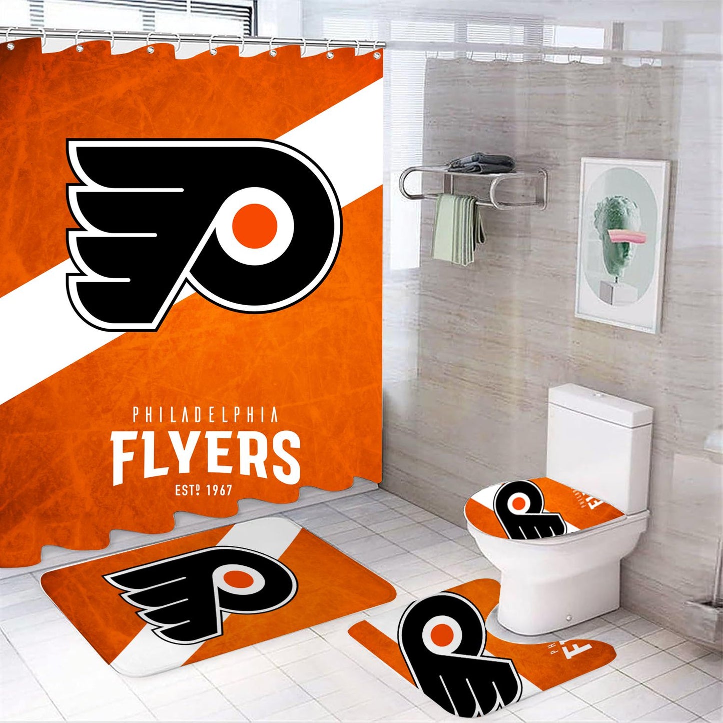 Rideau de douche Flyers de hockey sur glace