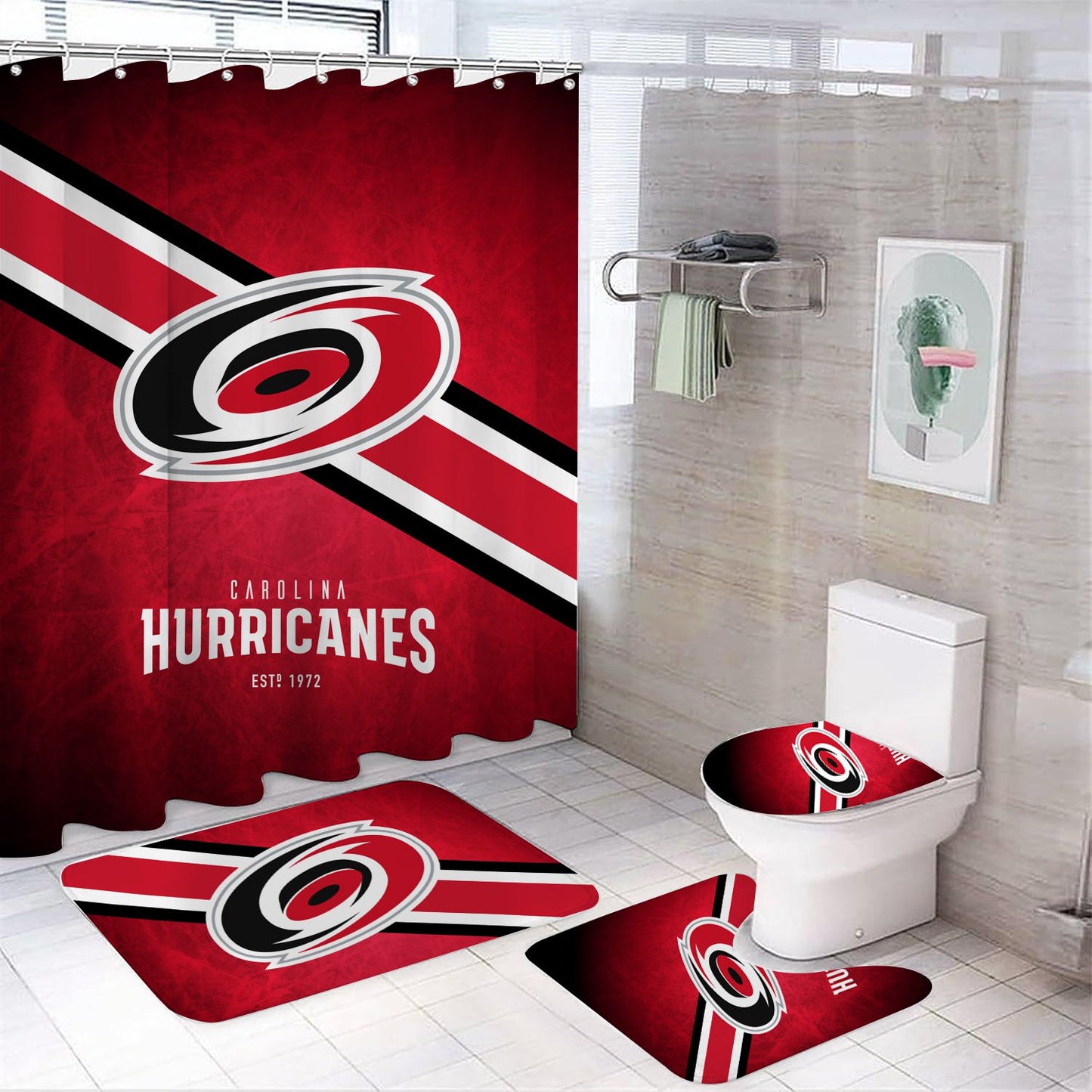 Rideau de douche Hurricanes de hockey sur glace