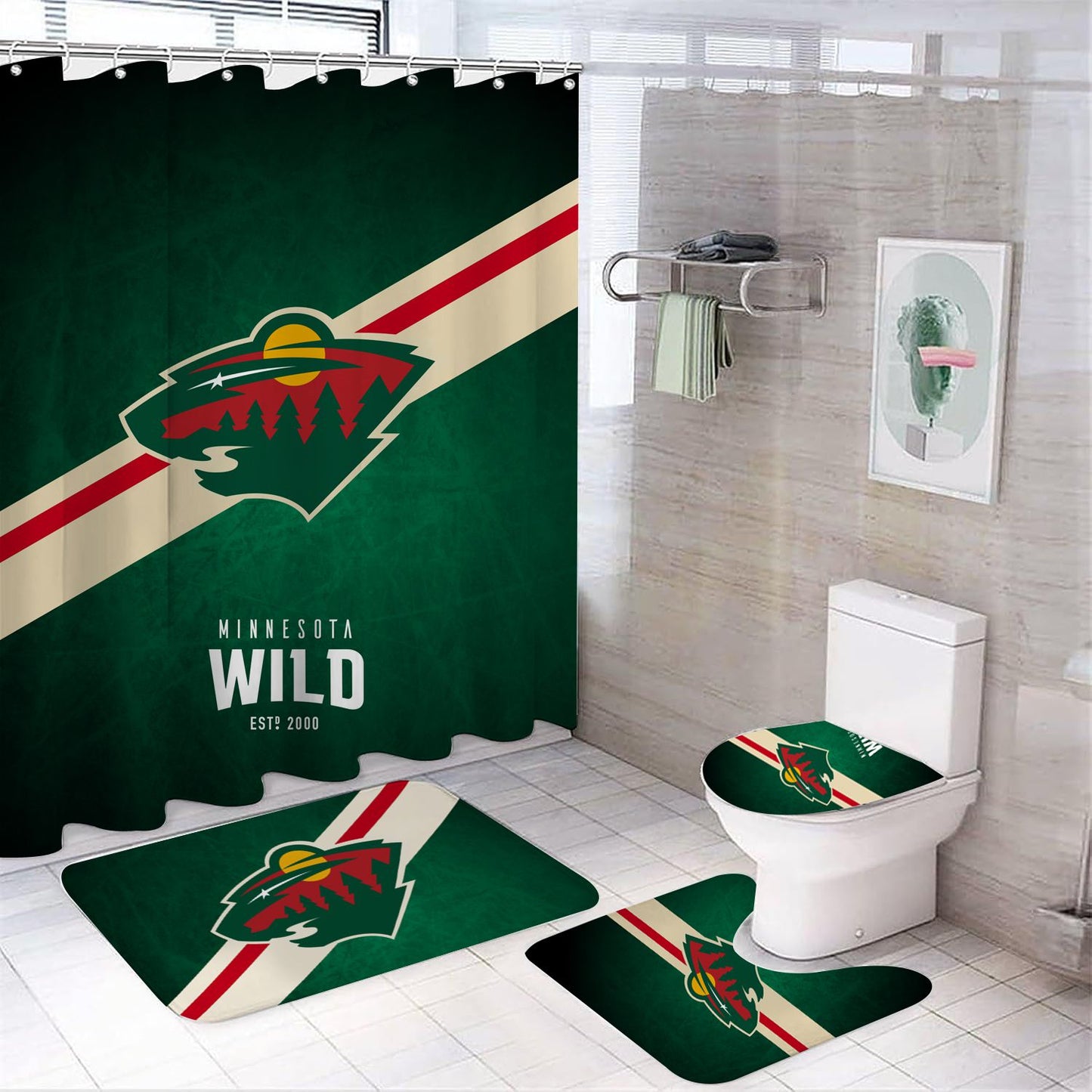 Rideau de douche Sauvage de hockey sur glace