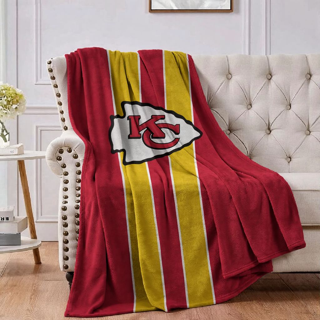 Kansas City Football Flannel Throw Blanket