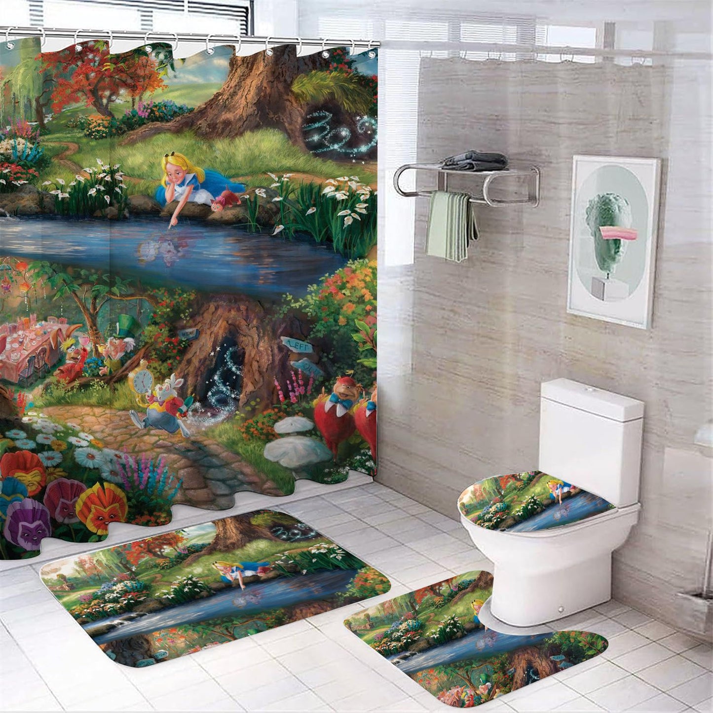 Kids Cartoon Magical Underland Shower Curtain