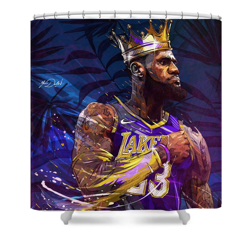 Rideau de douche Lebron James, Lakers, Kings of LA, pour joueur de basket-ball 180x180cm