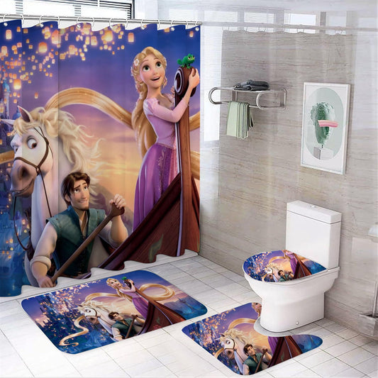 Long Blonde Hair Princess Shower Curtain