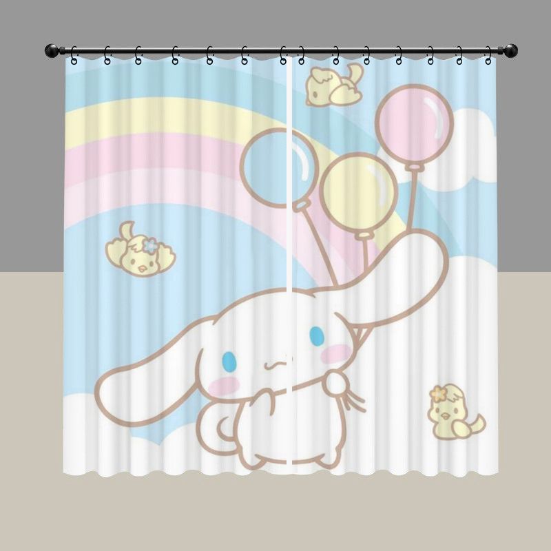 Long Ear White Dog Blackout Curtain