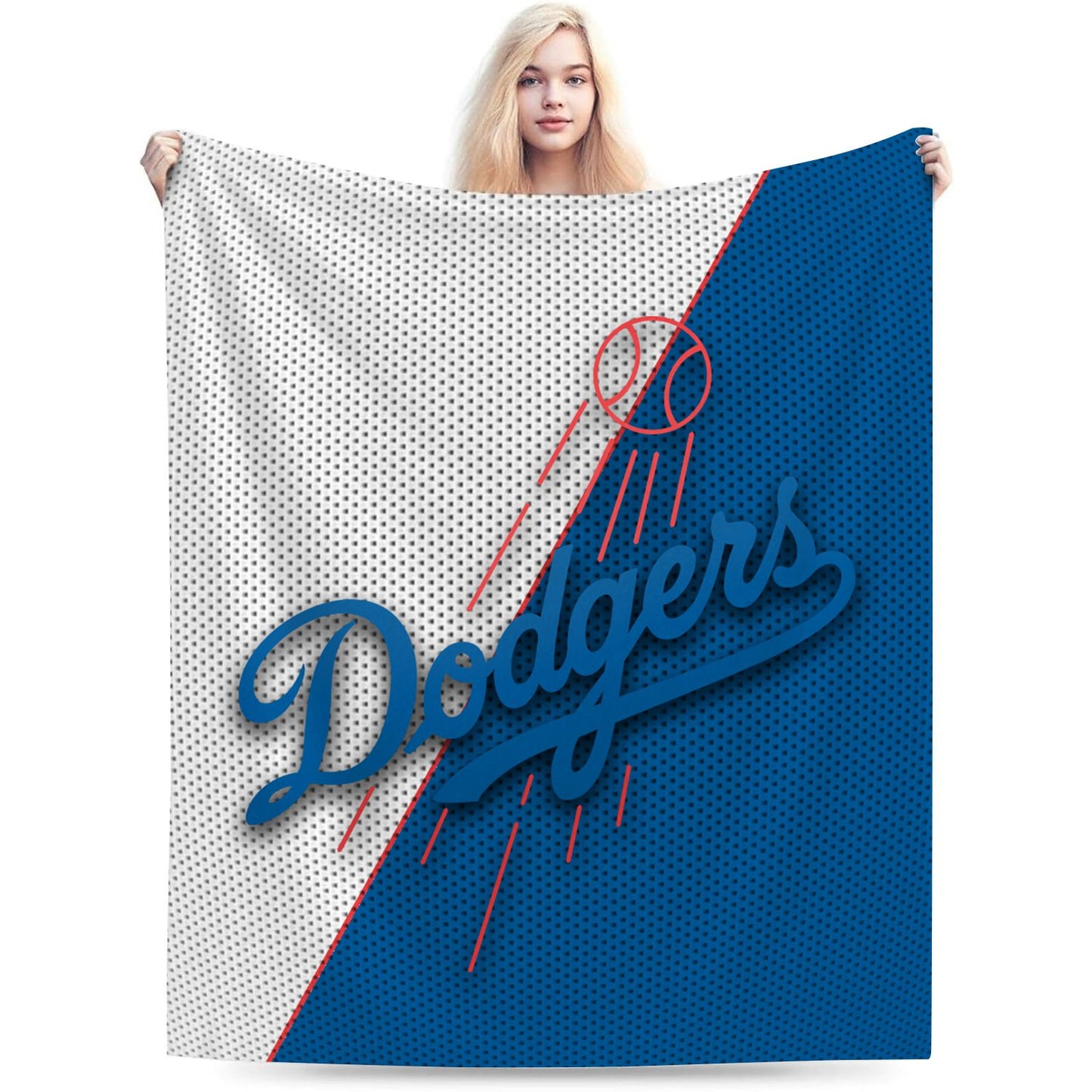 Los Angeles Blue Baseball Throw Blanket