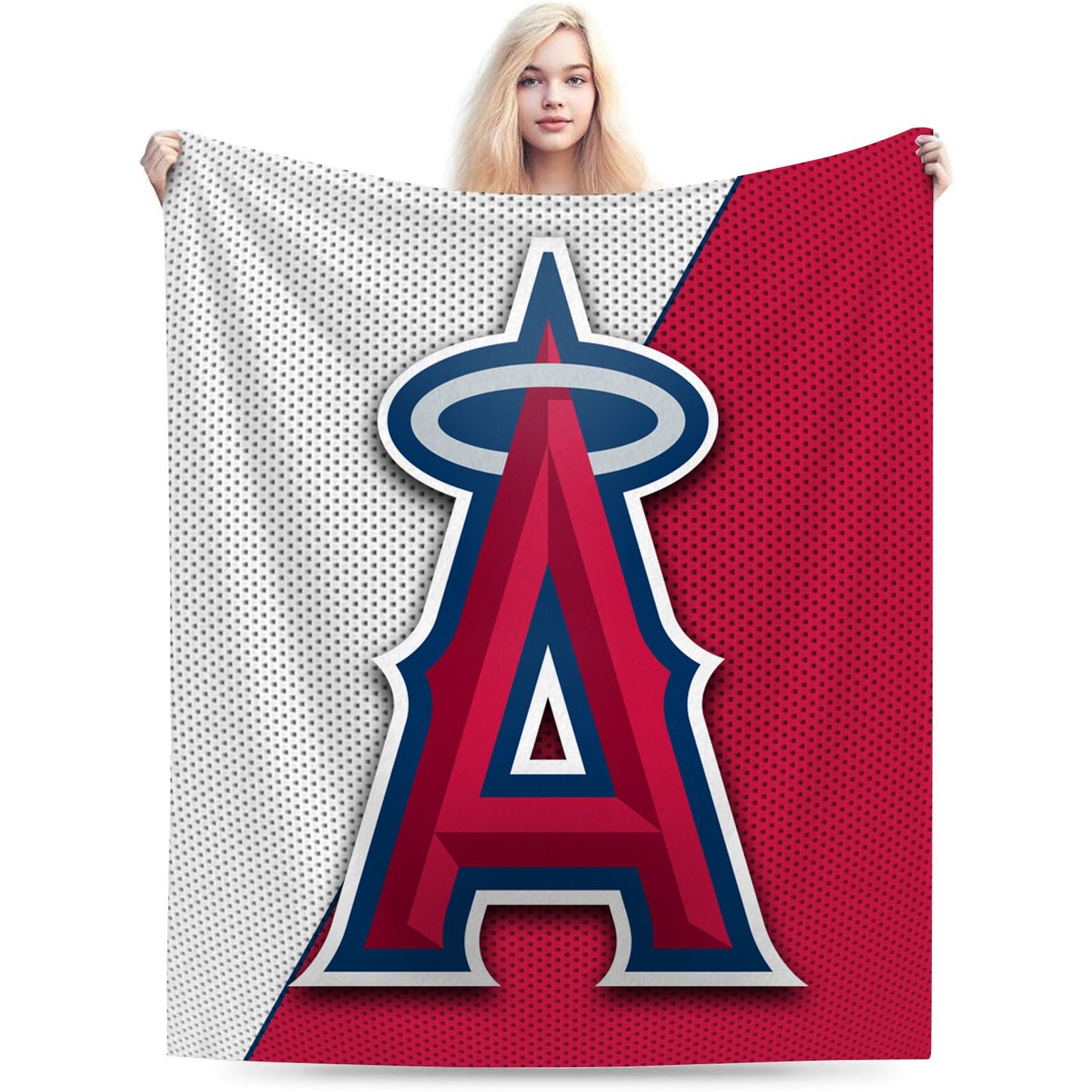 Los Angeles Red Baseball Throw Blanket