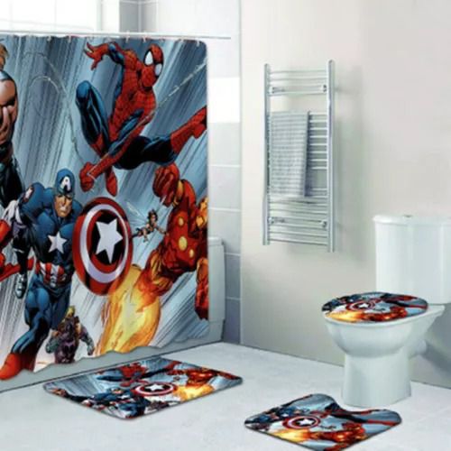 Mightiest Heroes Team Shower Curtain
