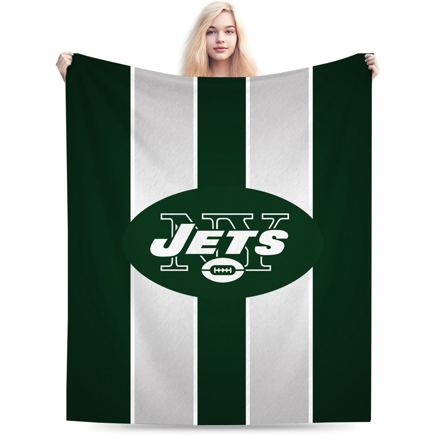 New York Green Football Sport Throw Blanket