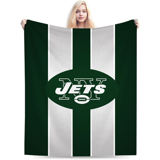 New York Green Football Sport Throw Blanket